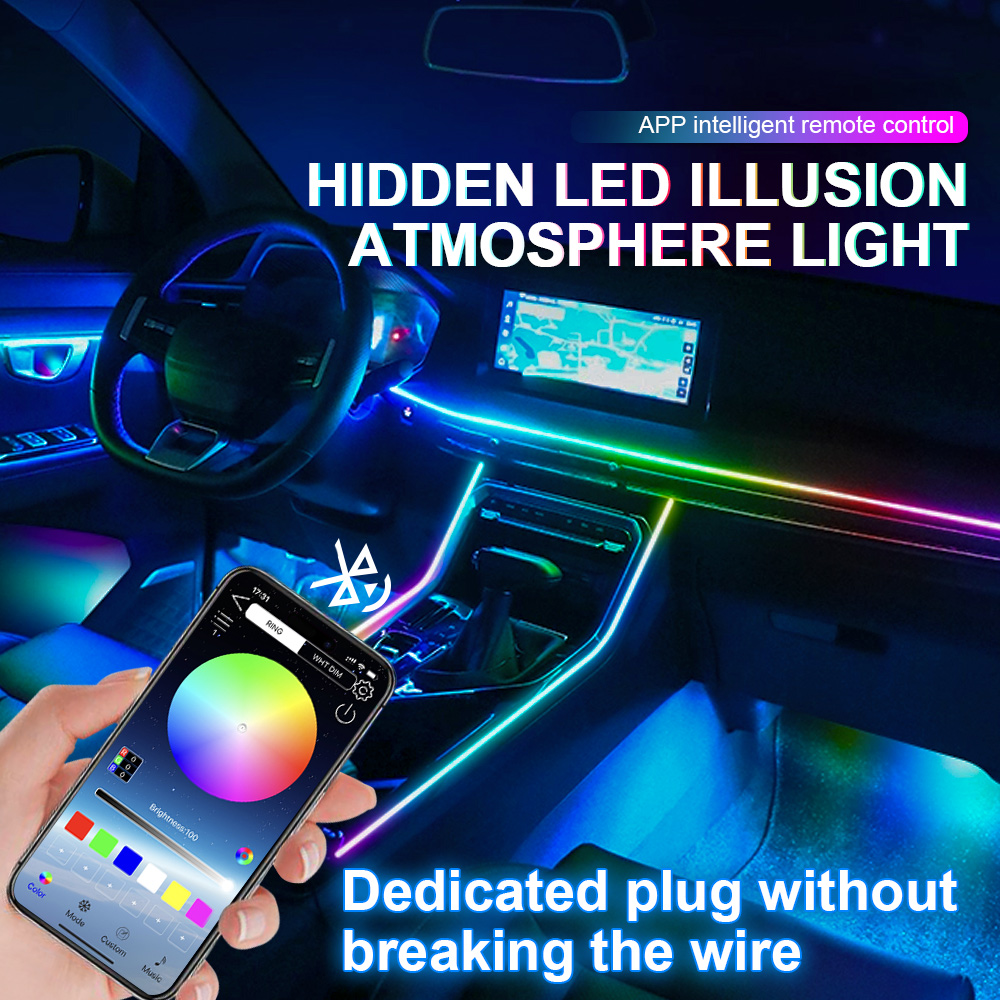 Автомобильная светодиодная лен – обзор и цена Led Ambient Interior Car Lights App Control