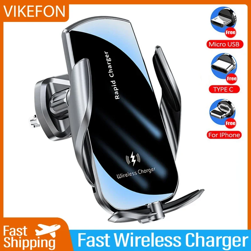 VIKEFON 30 Вт беспроводные зар – обзор и цена Wireless Car Charger Mount Fast Charging